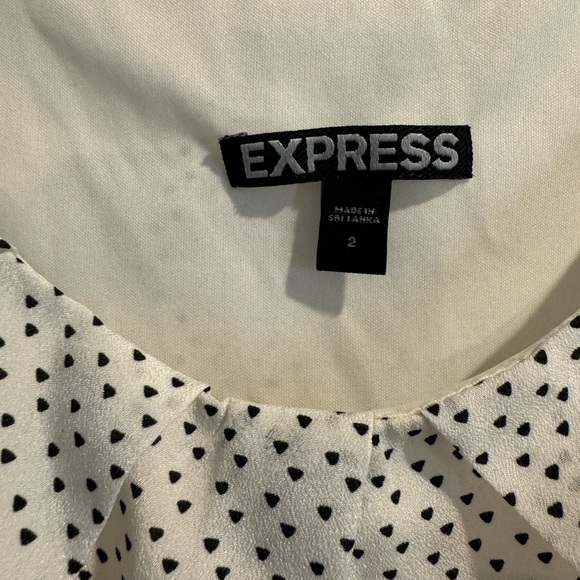 Express White & Black Polka Dot Dress - Size 2 - Picture 4 of 5